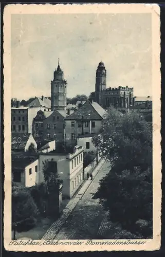 AK Patschkau, Blick von der Promenadenstrasse