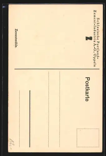 AK Oppeln, Zementmühle, Schlesische Portland-Zement-Industrie AG