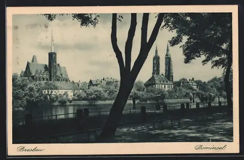 AK Breslau, Blick auf die Dominsel