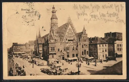 AK Breslau, Rathaus, Totalansicht