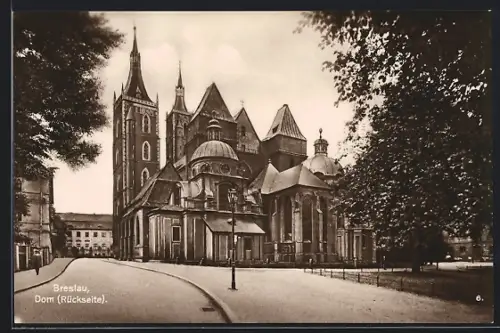 AK Breslau, Ansicht vom Dom, Rückseite
