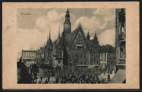 AK Breslau, Blick auf das Rathaus