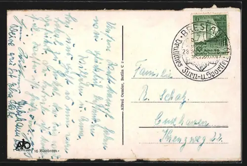 AK Breslau, Blick auf die Jahrhunderthalle