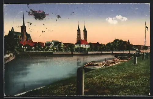 AK Breslau, Oder mit Dominsel