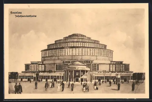 AK Breslau, Jahrhunderthalle, Totalansicht