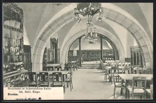 AK Breslau, Bauernsaal im Schweidnitzer Keller, Inh. Gebr. Kluge