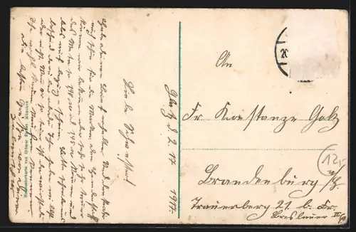 AK Glatz, Garten-Strasse und Blick nach der Festung aus der Vogelschau