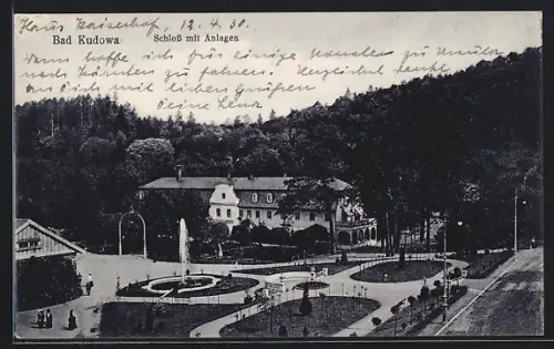 AK Bad Kudowa, Schloss mit Anlagen