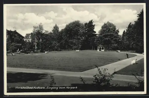 AK Kudowa, Eingang zum Kurpark