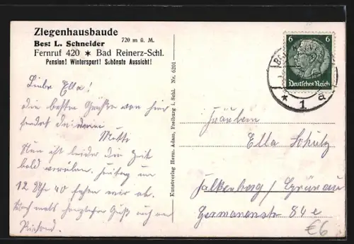 AK Bad Reinerz, Totalansicht mit Lewinerstrasse