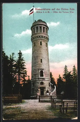 AK Euldörfel, Bismarckturm auf der Hohen Eule