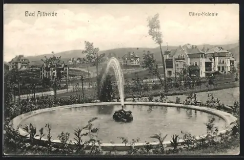 AK Bad Altheide, Villen-Kolonie und Fontäne