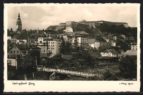 AK Glatz, Blick auf die Stadt und Festung