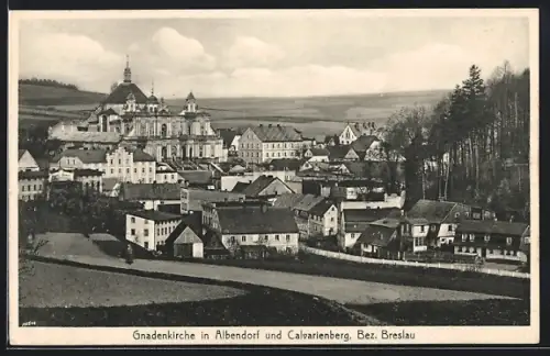 AK Albendorf /Breslau, Gnadenkirche und Calvarienberg
