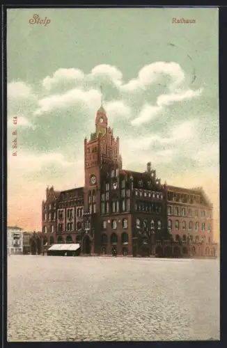 AK Stolp, Rathaus, Totalansicht