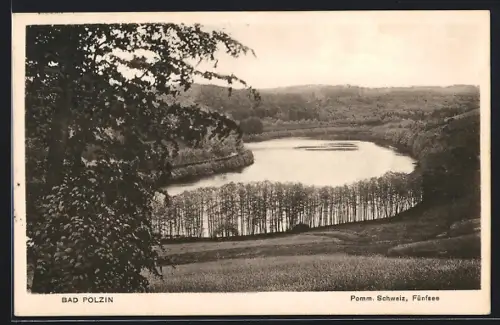 AK Bad Polzin, Pommersche Schweiz, Fünfsee