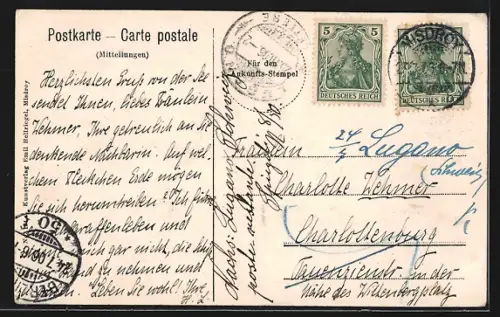 AK Jordansee bei Misdroy, Partie am Teich, Ruderboot mit Urlaubern