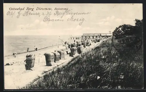 AK Berg Dievenow, Badestrand von der Düne aus