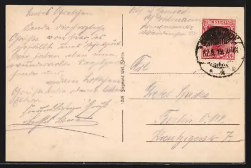 AK Swinemünde, Brandung an der Ostmole