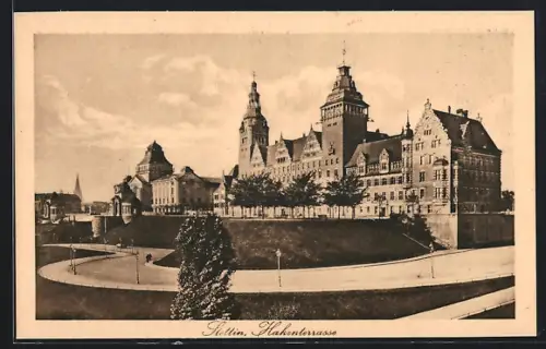 AK Stettin, Blick zur Hakenterrasse