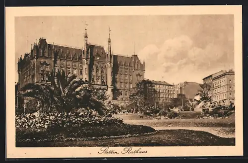 AK Stettin, Blick zum Rathaus