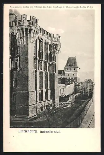 AK Marienburg / Malbork, Hochmeisterpalast von Aussen gesehen
