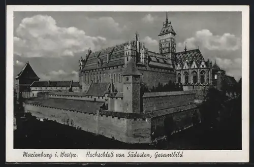 AK Marienburg i. Westpr., Hochschloss von Südosten, Gesamtbild