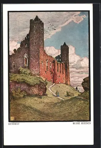 Künstler-AK Rheden, Ruine der Ordensburg