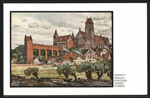 Künstler-AK Marienwerder, Ordenskomturei Marienwerder
