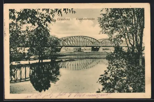 AK Graudenz, Eisenbahnbrücke