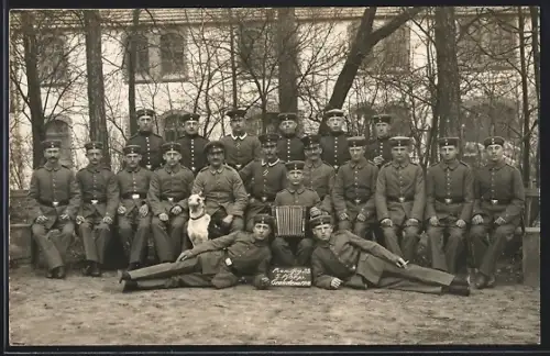 AK Graudenz, Gruppenaufnahme Soldaten des Pionier-Regiments 23, 1916
