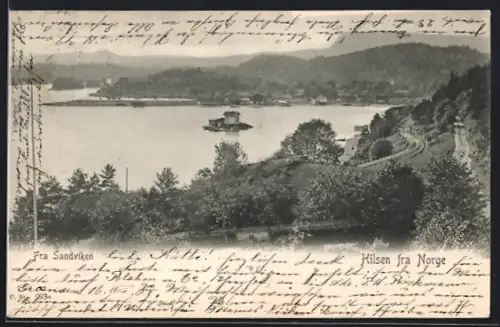 AK Sandviken, Ortsansicht vom Berghang aus