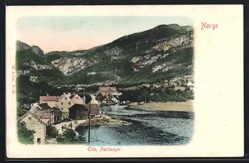 AK Eide /Hardanger, Ortsansicht am Ufer