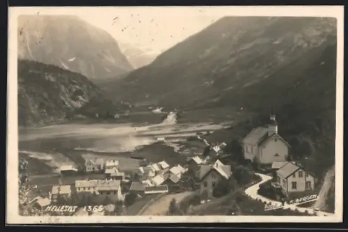 AK Hellesylt, Ortsansicht aus der Vogelschau