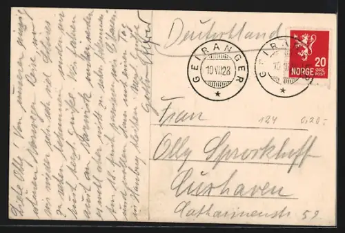 AK Hellesylt, Ortsansicht aus der Vogelschau
