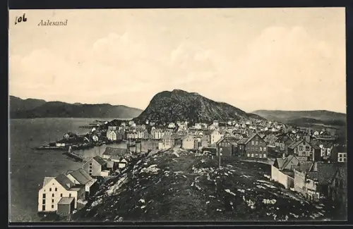 AK Aalesund, Ortsansicht mit Hafen