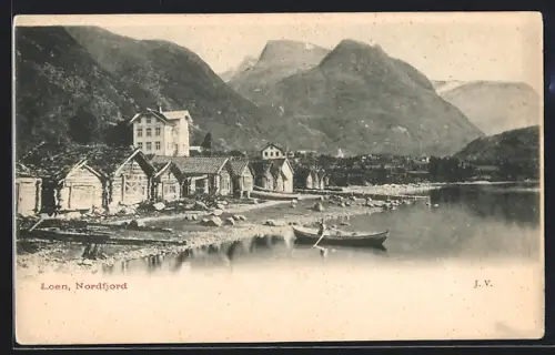 AK Loen /Nordfjord, Teilansicht am Ufer