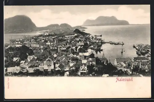 AK Aalesund, Ortsansicht aus der Vogelschau