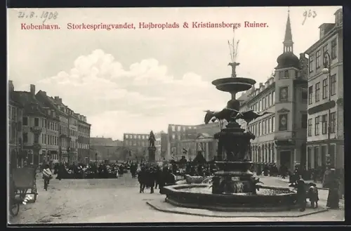 AK Kobenhavn, Storkespringvandet, Hojbroplads & Kristiansborgs Ruiner