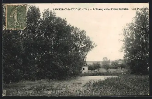 AK Lucenay-le-Duc /Côte-d`Or, L`Etang et le Vieux Moulin