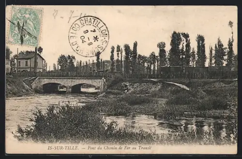 AK Is-sur-Tille, Pont du Chemin de Fer au Transit