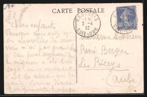 AK Grosbois-en-Montagne /Côte-d`Or, Vue Générale