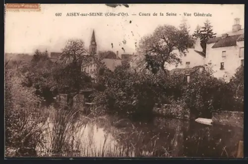 AK Aisey-sur-Seine /Côte-d`Or, Cours de la Seine, Vue Générale