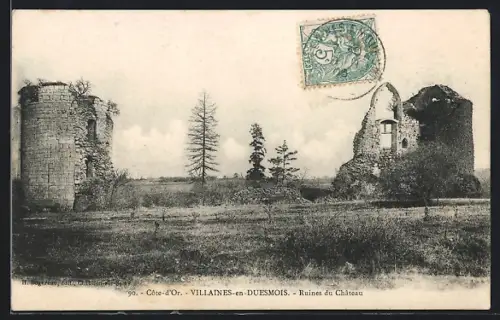 AK Villaines-en-Duesmois /Côte-d`Or, Ruines du Château