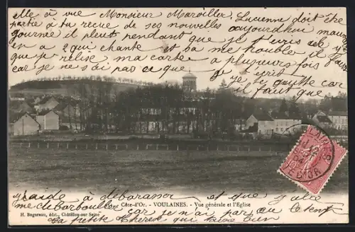 AK Voulaines /Côte-d`Or, Vue générale et l`Eglise