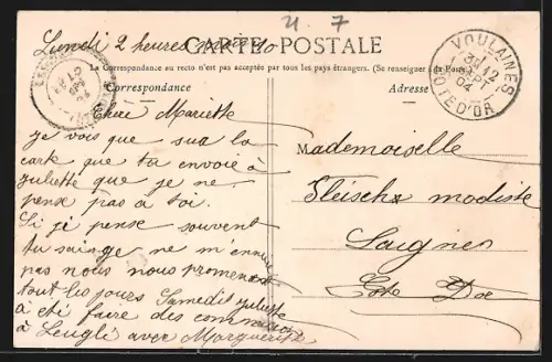 AK Voulaines /Côte-d`Or, Vue générale et l`Eglise