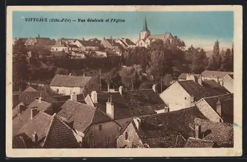 AK Vitteaux /Côte-d`Or, Vue Générale et l`Eglise