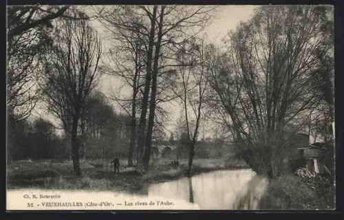 AK Veuxhaulles /Côte-d`Or, Les rives de l`Aube