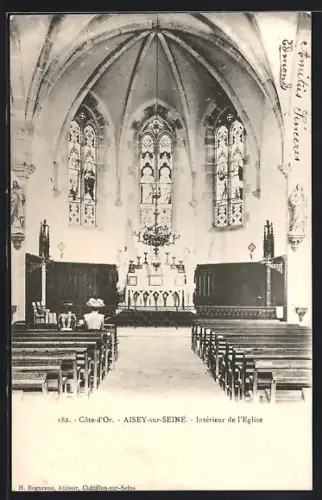 AK Aisey-sur-Seine /Côte-d`Or, Intérieur de l`Église