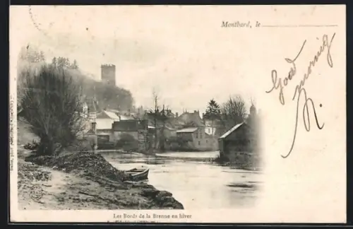 AK Montbard, Les Bords de la Brenne en hiver